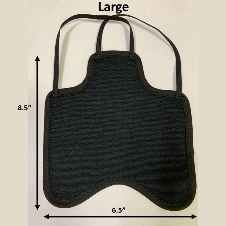 Navy small bantam hen saddle from Crazy K Farm Pet and Poultry, back pack style hen apron for protecting hens.