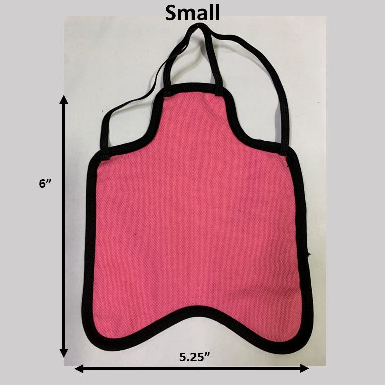 Small navy hen saddle by Crazy K Farm Pet and Poultry, a protective apron for bantam hens with single strap back style.