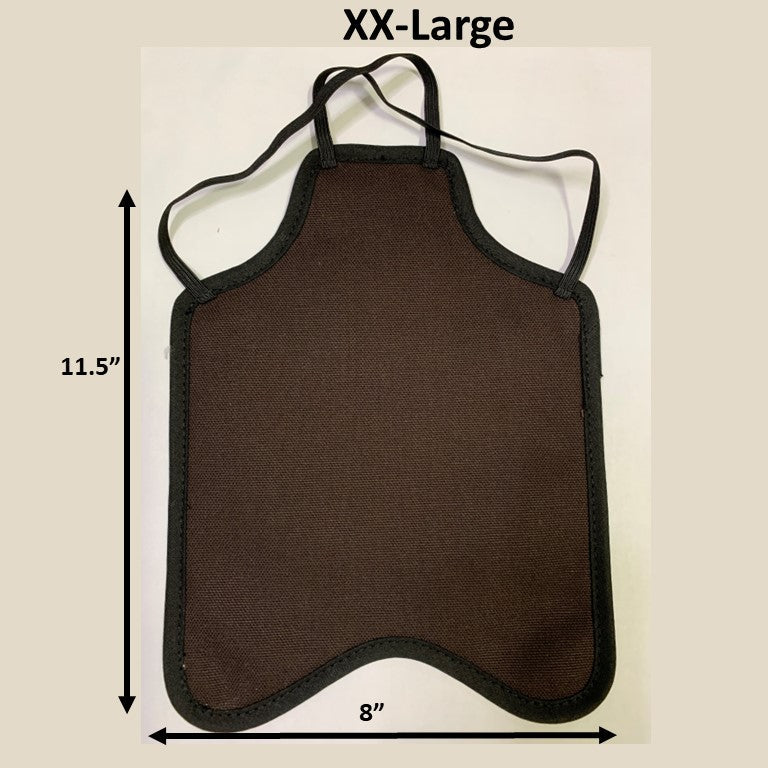 Navy hen saddle for small bantam hens by Crazy K Farm Pet and Poultry, pack-style chicken apron for protecting hens.