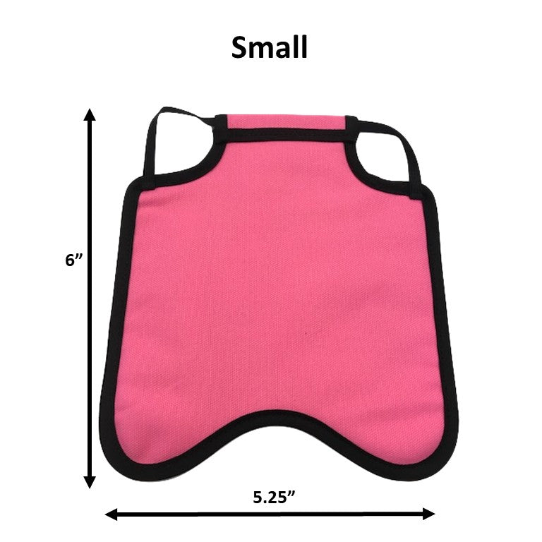 Navy hen saddle for small bantams by Crazy K Farm Pet and Poultry, back-strap style chicken apron for hens, made in USA