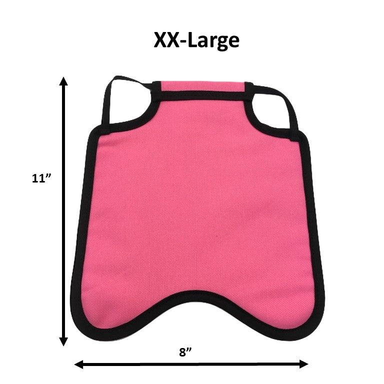 Navy hen saddle by Crazy K Farm Pet and Poultry, small bantam hen apron with single strap, made in the USA, for hen protection.