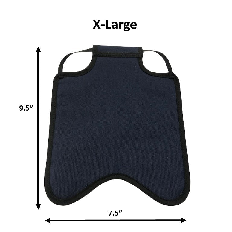 Navy hen saddle for small bantams by Crazy K Farm Pet and Poultry, made in the USA, with a single strap back pack style for hens.