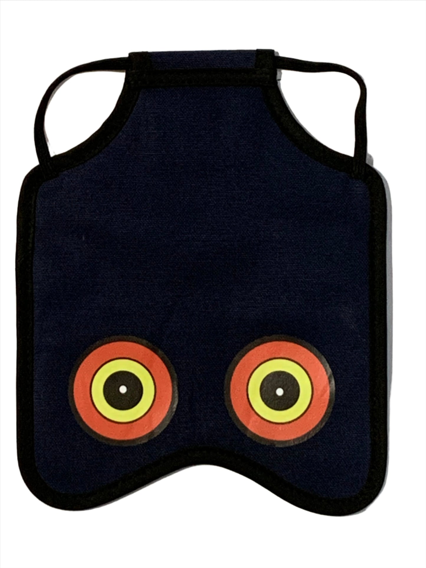 Navy hen saddle for bantam hens by Crazy K Farm, made in USA, with single strap and back pack style chicken apron for hens.