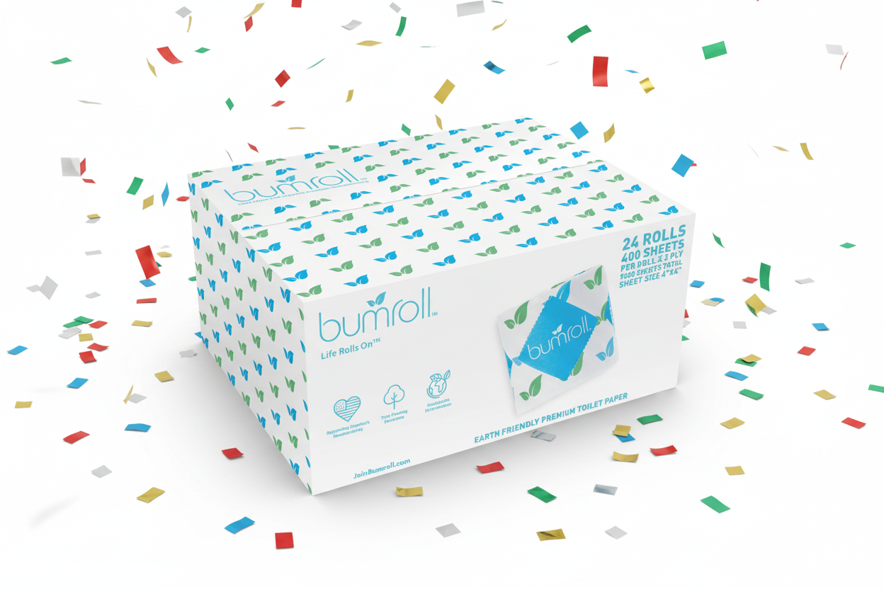 Join Bumroll bamboo toilet paper, eco-friendly and soft, with a roll of premium bamboo toilet paper visible in the image.