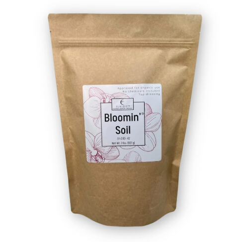 Elm Dirt Bloomin' Soil organic flower booster bag for bigger, longer-lasting blooms in garden flowers and plants.