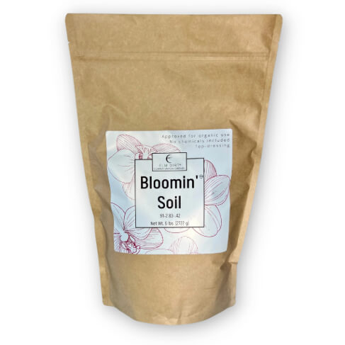 Elm Dirt Bloomin' Soil organic flower booster bag, 2 lbs, for bigger, longer-lasting blooms in garden flowers and plants.