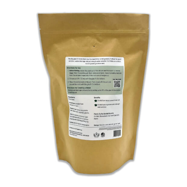 Elm Dirt Orchid Bark, natural orchid potting bark, close-up of textured orchid-growing bark for plant health
