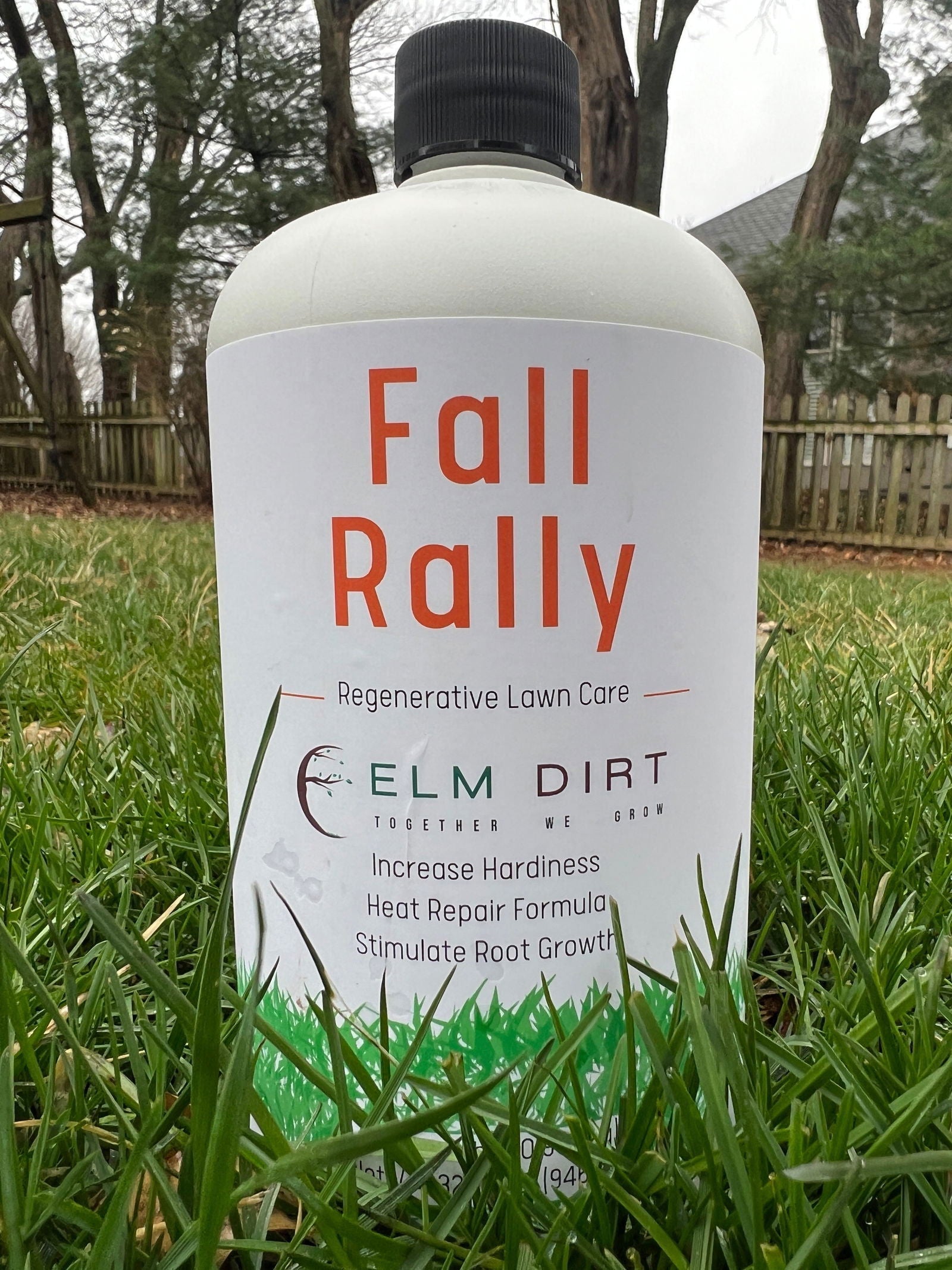 Elm Dirt regenerative fertilizer for sustainable lawn care, shown in a bag ready to nourish 2000 sq ft of grass.