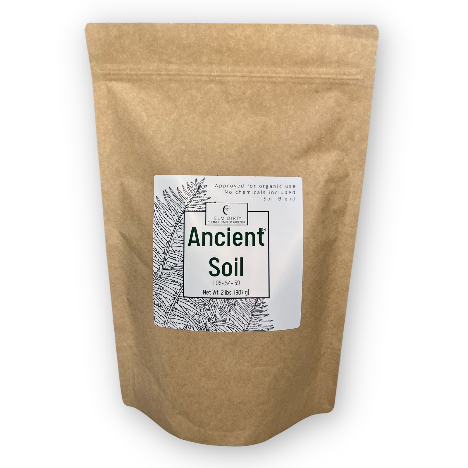Elm Dirt Ancient Soil vegetable seeds, 2 lbs, with colorful seed packets showcasing organic vegetable varieties.