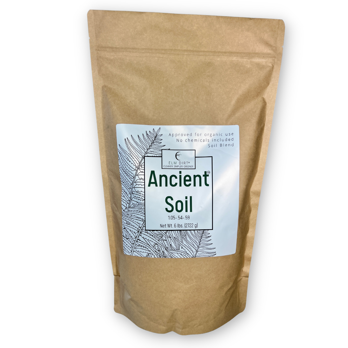 Two pounds of Elm Dirt Ancient Soil vegetable seeds, showing seed packets with detailed plant illustrations and branding.