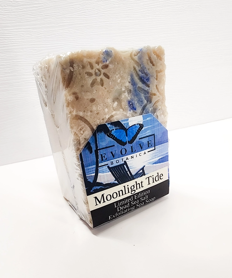 Evolve Botanica Moonlight Tide specialty salt bar soap with a luxurious, limited edition design and natural ingredients.