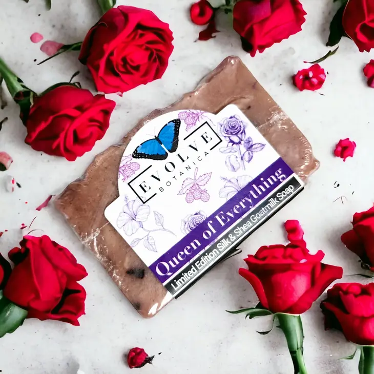 Evolve Botanica Queen of Everything specialty soap for Mother's Day, featuring floral and seasonal design.