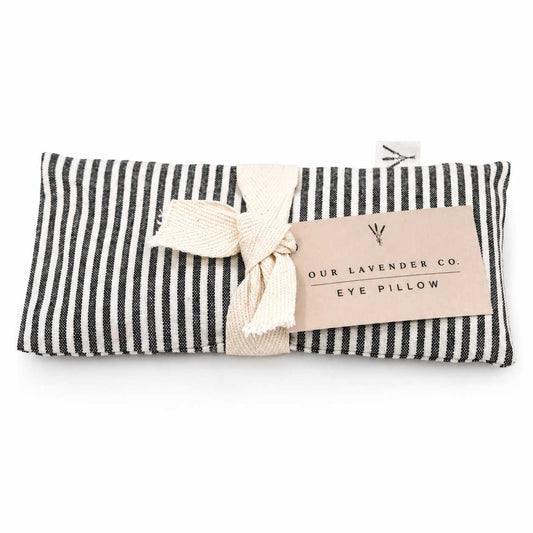 Lavender eye pillow heating and cooling pad by Our Lavender Co, soft fabric with lavender scent for relaxation and eye comfort.