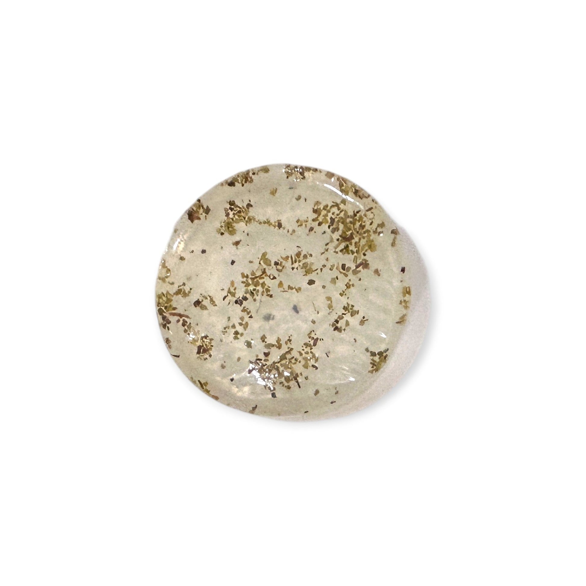 Herbal Bloom and Sage face bar soap in a tin by Refillism, natural personal care product with botanical ingredients.