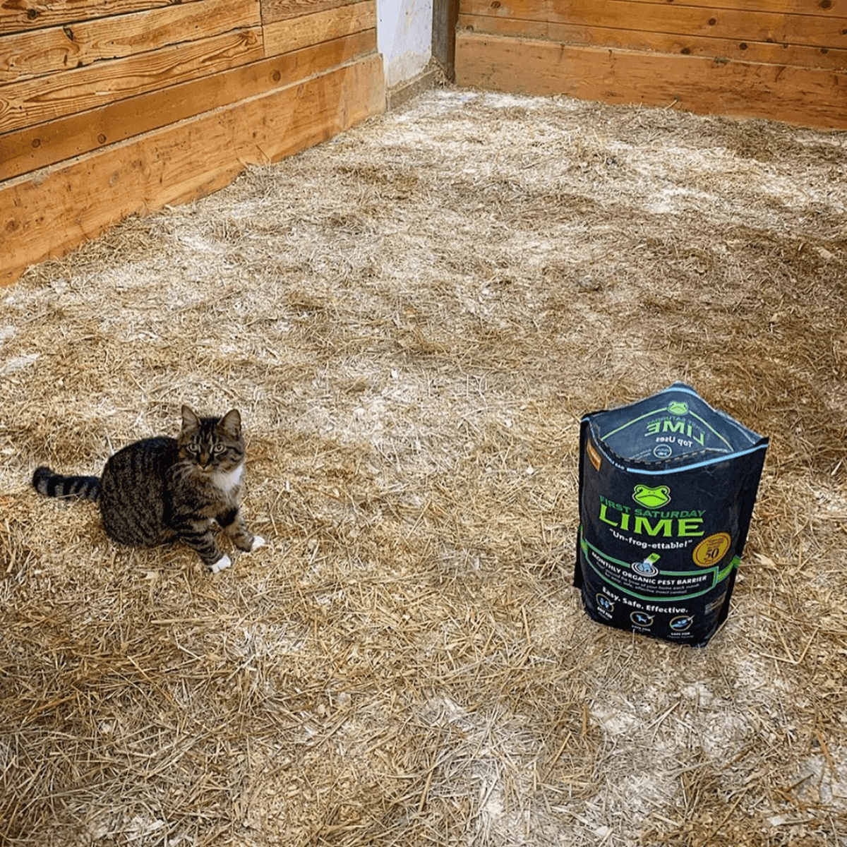 20-pound bag of First Saturday Lime insect repellent for animals and pets, natural pest control solution from First Saturday Lime