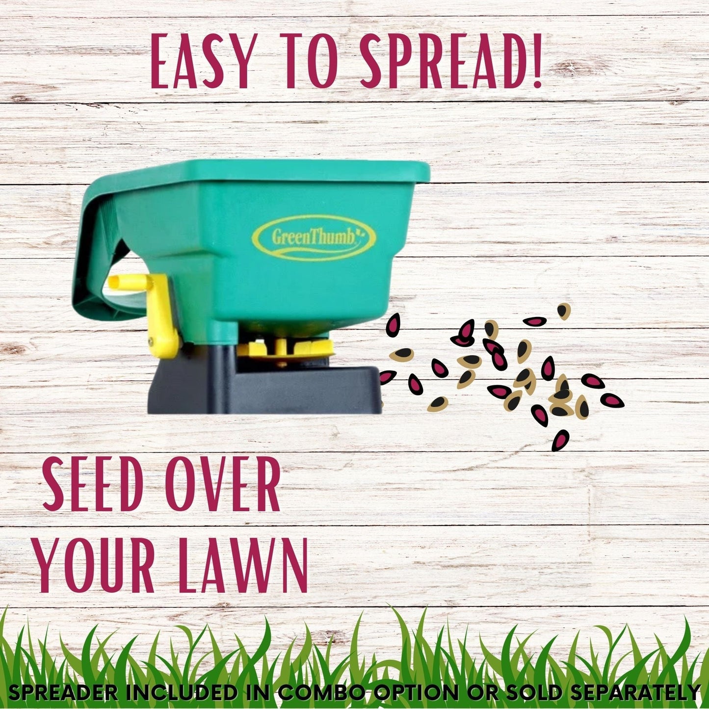 Crimson Clover and Mow Less Grass Seed tape from Flawn Seed Kits, showing seed strips for lawn and garden planting.