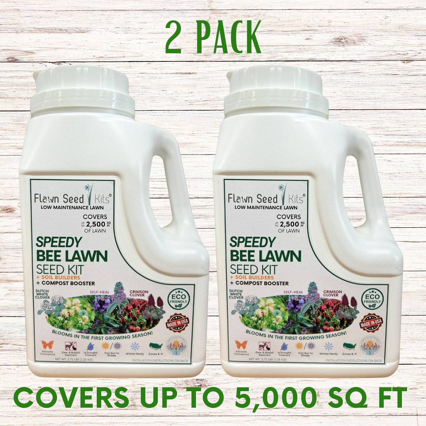 Speedy Bee Lawn Seed Kit from Flawn Seed Kits, seeds and seed tape for a lush, healthy lawn covering 250 sq ft.