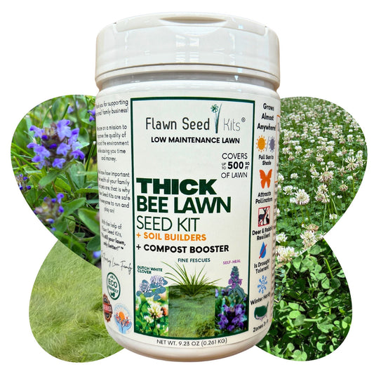 Thick Bee Lawn Seed Kit by Flawn Seed Kits featuring seed tape for 250 sq ft of lush, bee-friendly grass.
