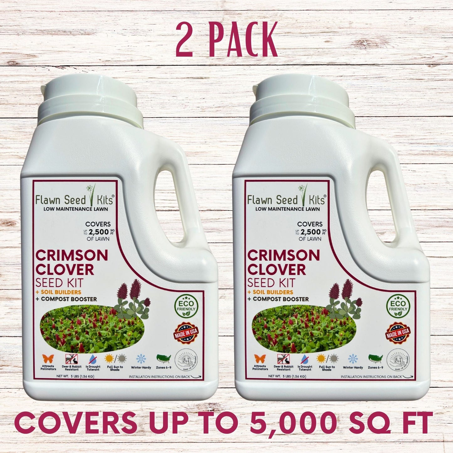 Crimson Clover Easy Spread Shaker seed tape from Flawn Seed Kits, used for planting Crimson Clover seeds in gardens and fields.