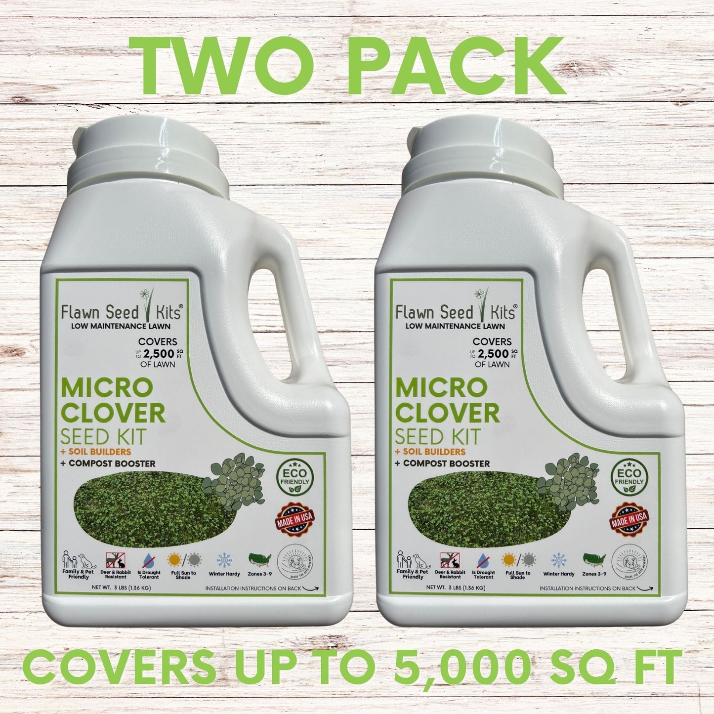 Micro Clover Easy Spread Shaker from Flawn Seed Kits, used for planting seeds and seed tape in lawns and gardens.