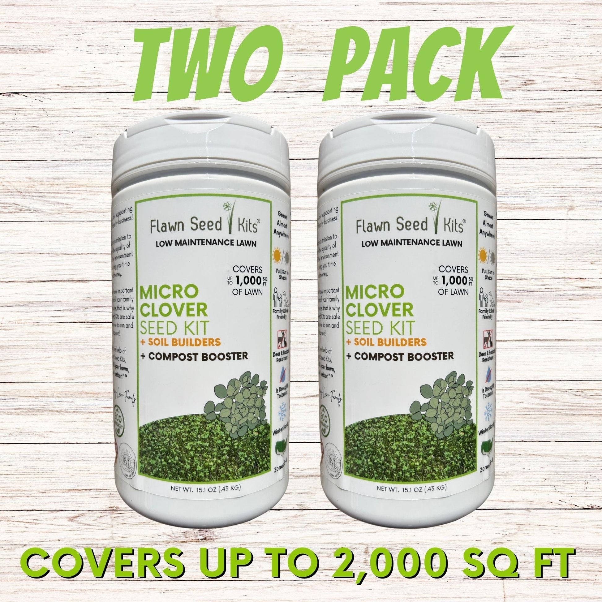 Micro Clover Easy Spread Shaker from Flawn Seed Kits for seeds and seed tape, showing the shaker container used for planting.
