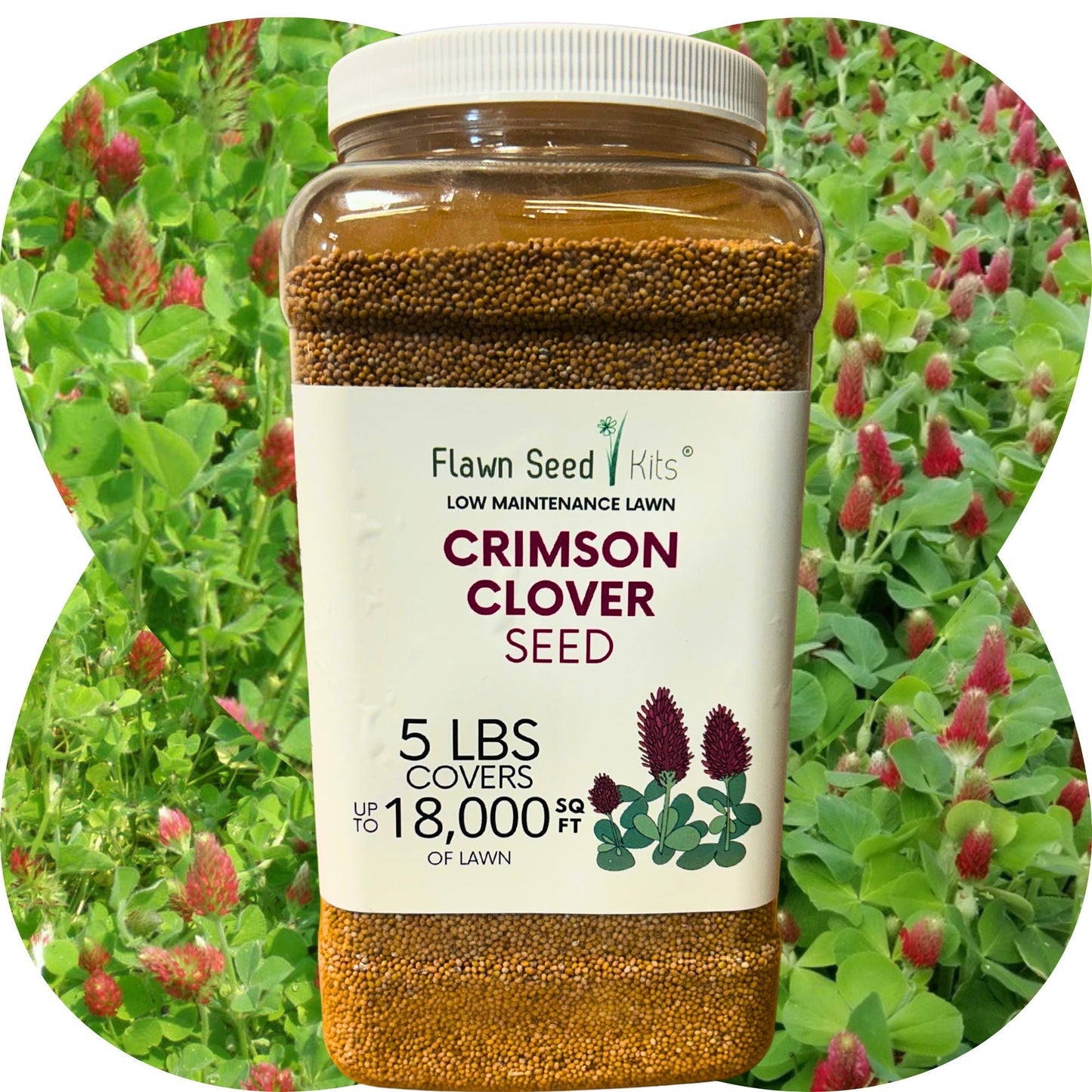 Crimson Clover Seed in seed tape for planting, from Flawn Seed Kits, designed for easy sowing in garden or field.