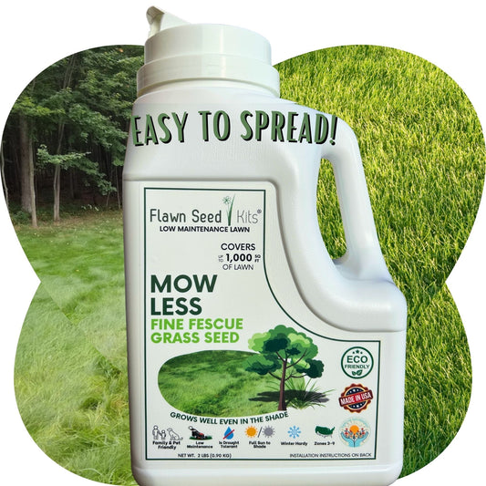 Flawn Seed Kits Mow Less Grass Seed Tape for 500 sq ft, 1 lb, designed to promote low-maintenance, lush grass growth.