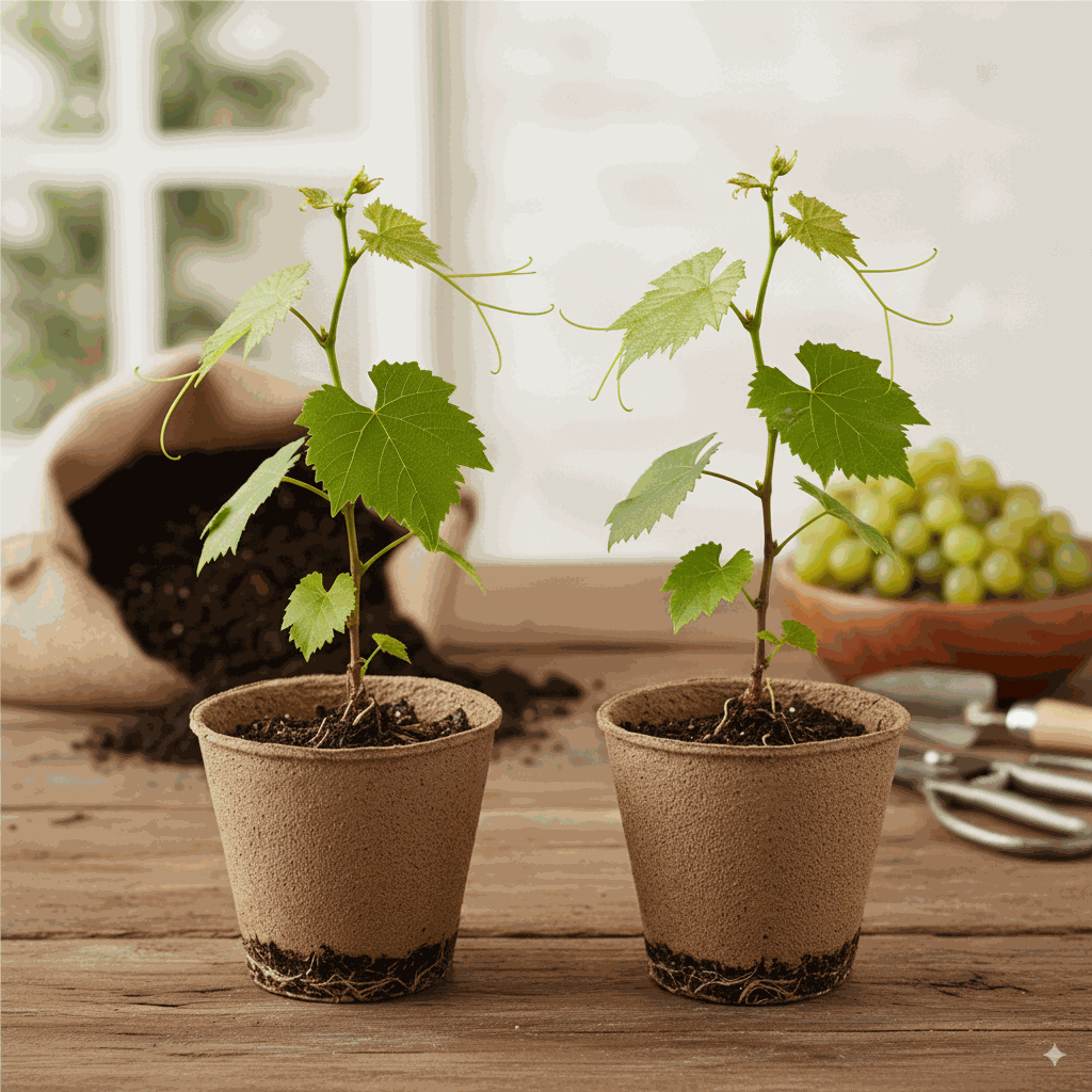 Healthy Hardy Grape Vine Traminette by Florida Plants Nursery, with lush green leaves ready for planting.