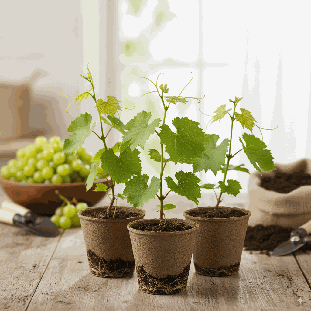 Hardy Grape Vine 'Traminette' from Florida Plants Nursery, showing lush green leaves and healthy growth.