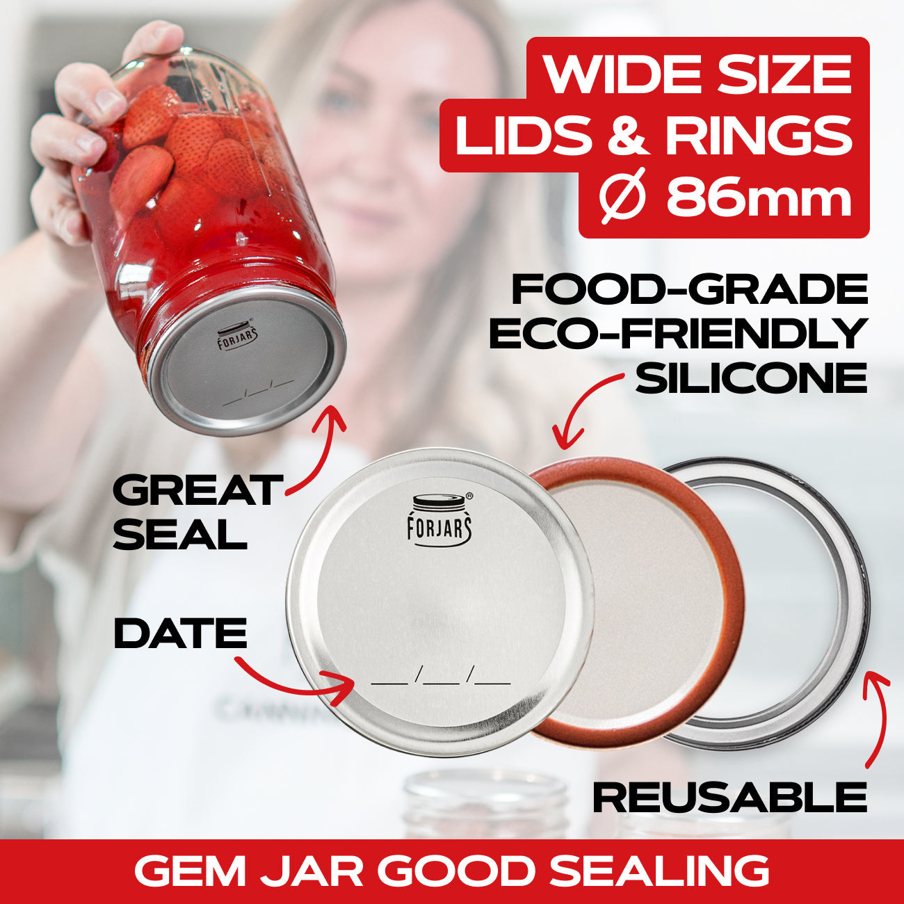 ForJars canning lids bundle with 500 regular mouth and 500 wide mouth lids, perfect for preserving jars and home canning.