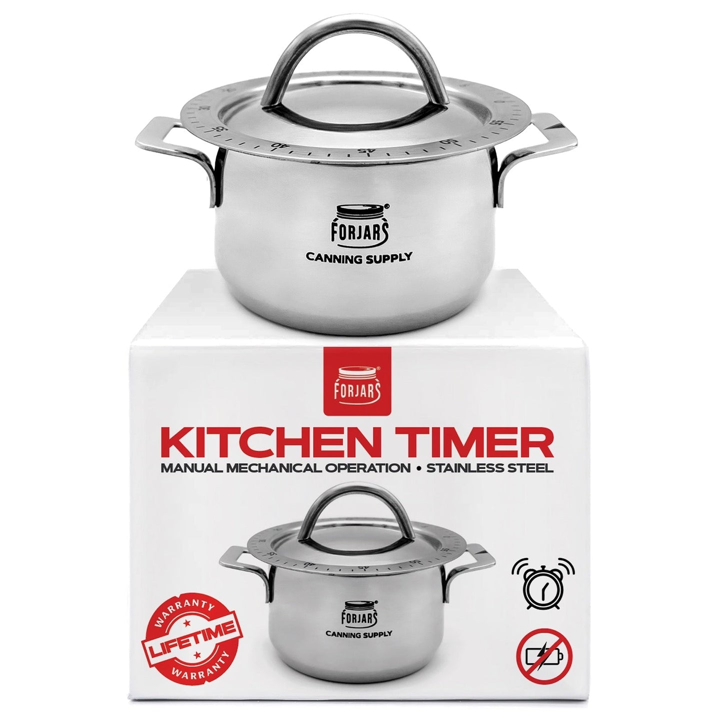 Forjars® Kitchen Timer with digital display and adjustable settings, ideal for precise cooking and baking timing.