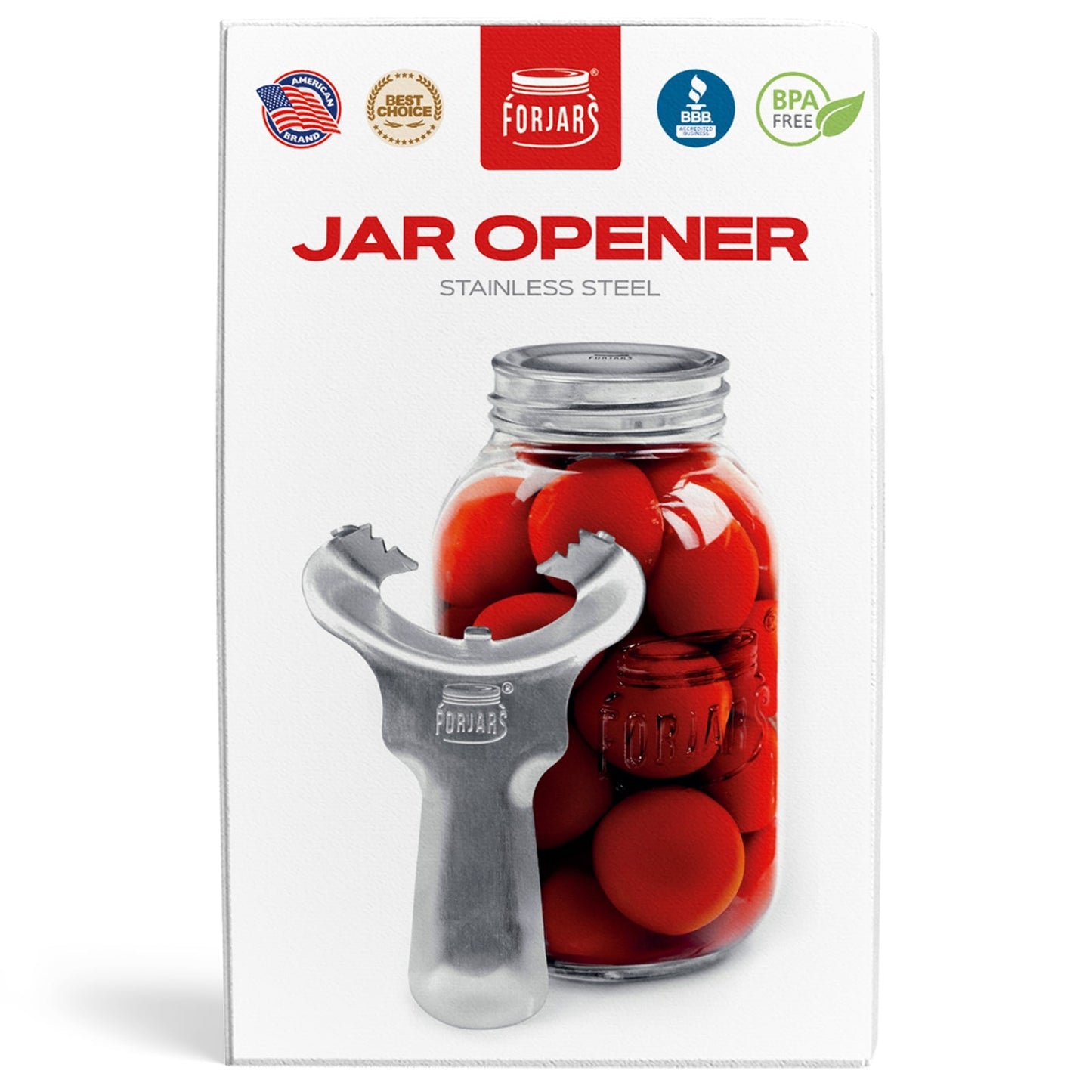 ForJars jar opener in black, designed to easily open stubborn jar lids with ergonomic grip for secure handling.