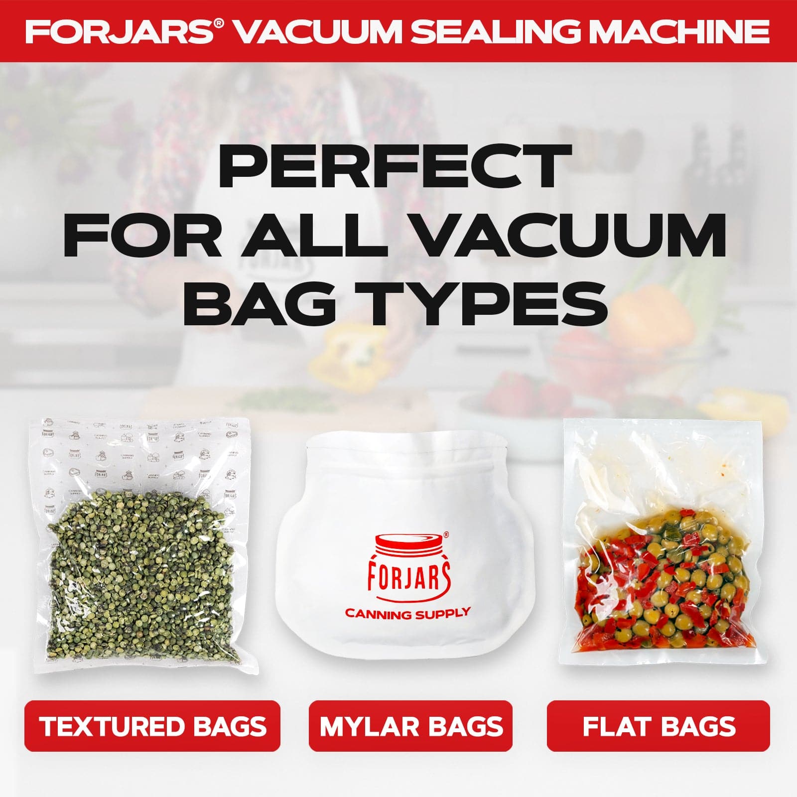 ForJars Vacuum Sealer PRO machine, a kitchen appliance with digital controls for airtight food sealing and preservation.
