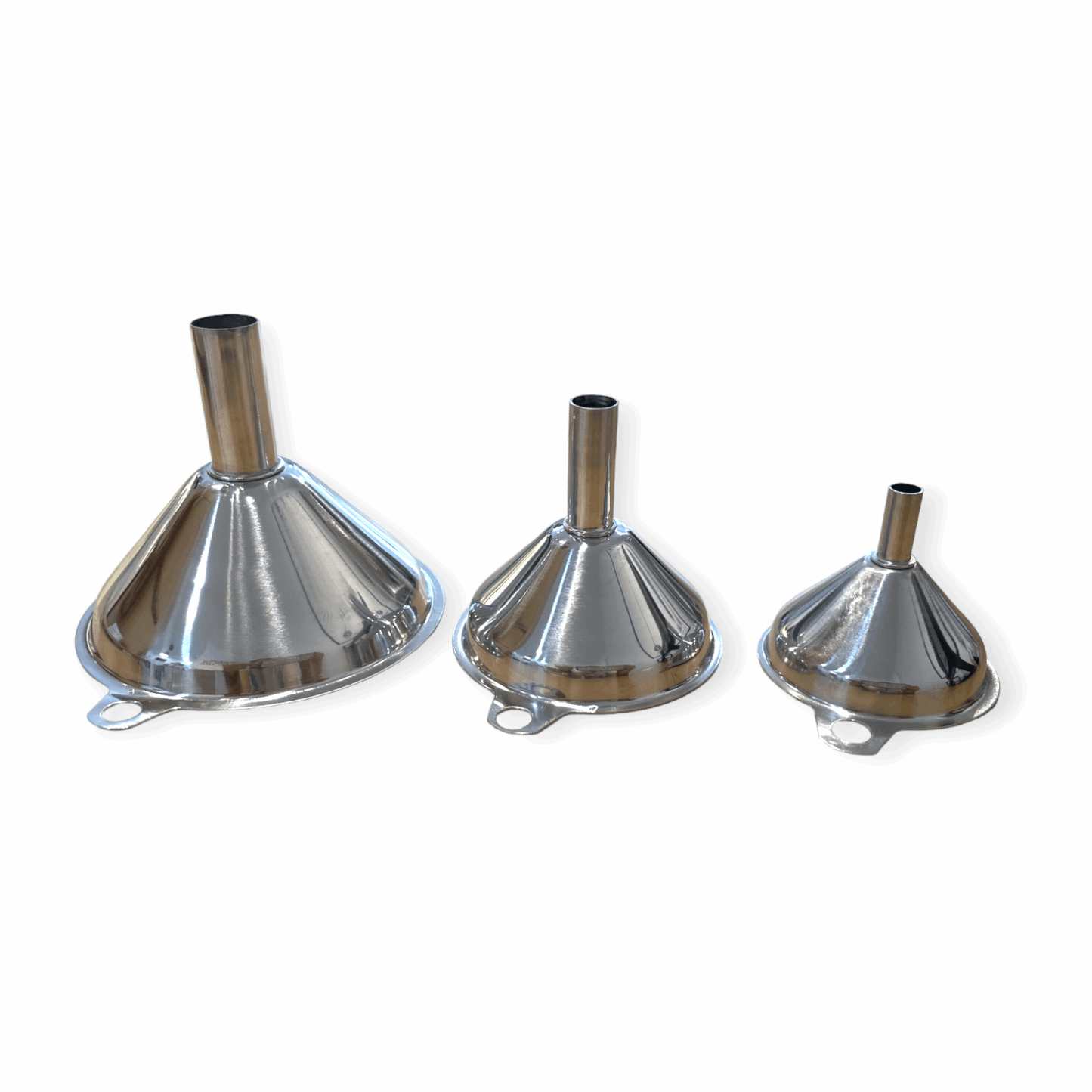 Refillism metal funnel set for home and cleaning, includes multiple sizes with durable metal construction for versatile use