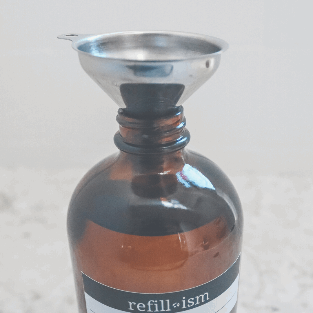 Refillism metal funnel set for home and cleaning, featuring multiple sizes for versatile liquid transfer and pouring tasks.