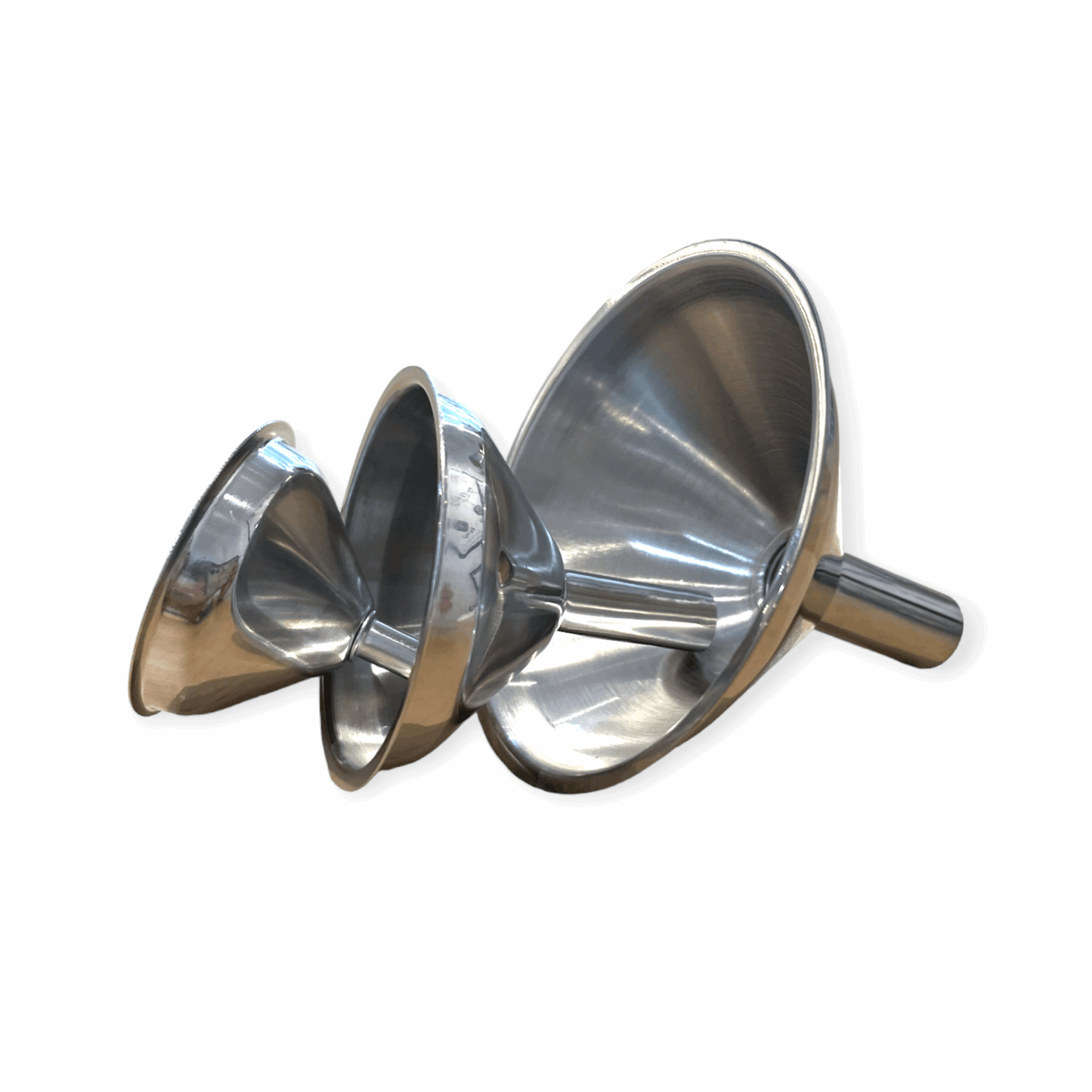 Refillism metal funnel set for home and cleaning, featuring durable, versatile funnels for pouring liquids and powders.