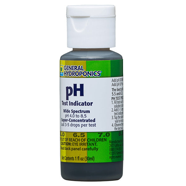 General Hydroponics pH Control Kit by Perris Hydroponics with pH up, pH down, and pH test indicators for hydroponic pH management.