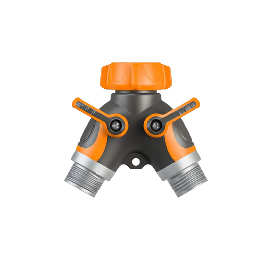 Giraffe Tools US metal water hose splitter for gardening accessories, 3/4-inch standard size, connects two hoses easily