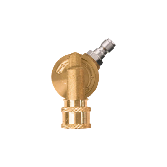 Giraffe Tools US pressure washer pivoting coupler for accessories, showing the durable metal connector with swivel feature.