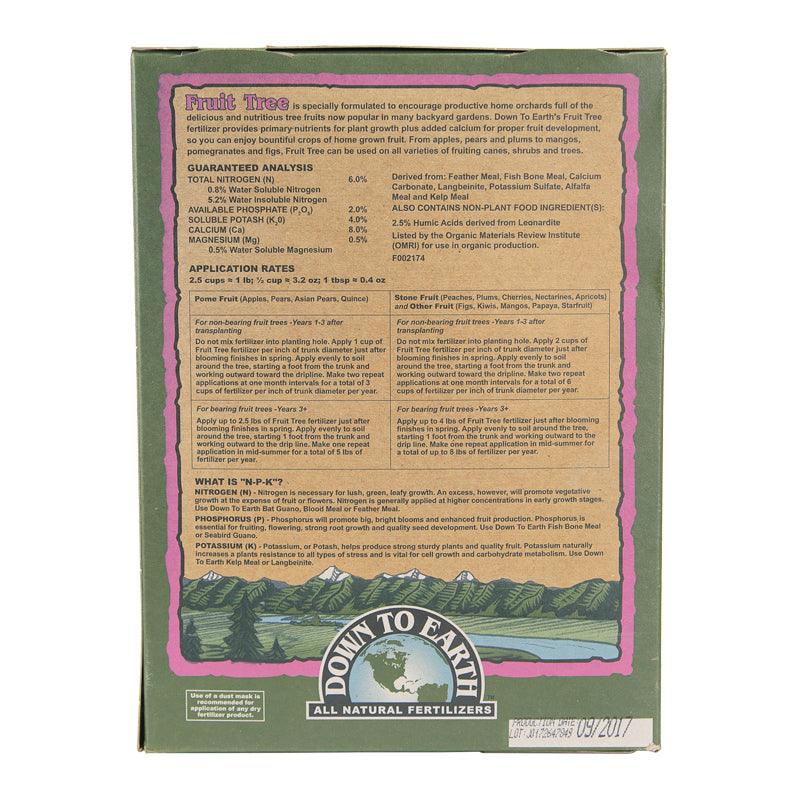 Grow Organic fruit tree fertilizer 6-2-4 in a 5 lb box, natural fertilizer for healthy fruit tree growth