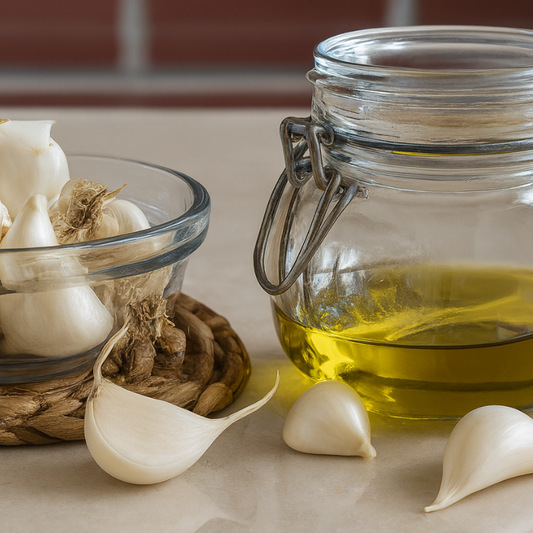 California Late White Garlic from Grow Organic, fresh garlic bulb with white papery skin, ready for cooking or seasoning.