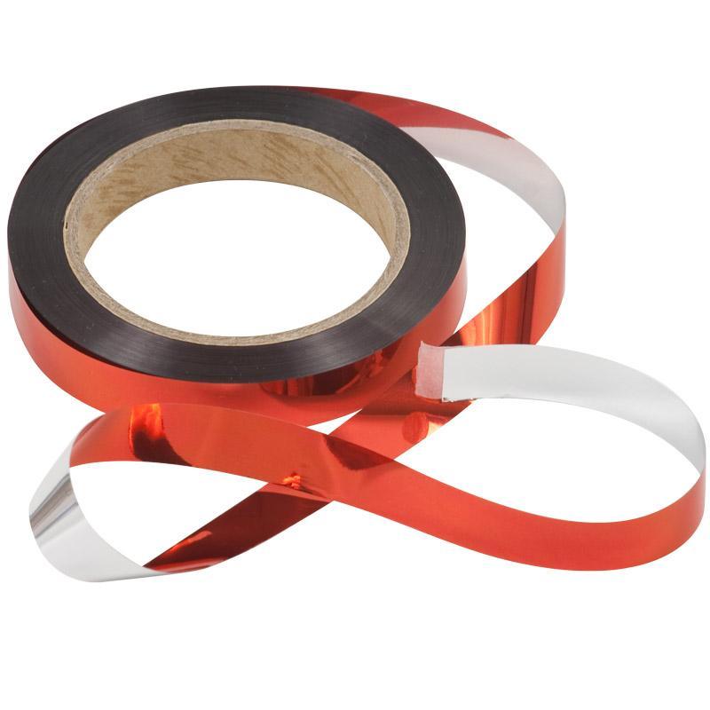 Red and silver bird scare tape by Grow Organic, 290-foot roll for pest control to deter birds from gardens and crops.