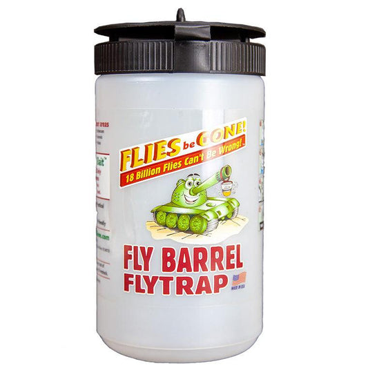 Grow Organic Flies Be Gone Fly Barrel trap for pest control, designed to attract and trap flies effectively.