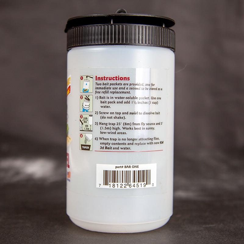 Grow Organic Flies Be Gone Fly Barrel trap for pest control, designed to attract and trap flies effectively outdoors or indoors.