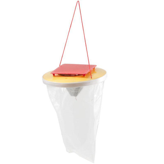 Grow Organic Flies Be Gone Fly Trap for pest control, featuring a green and white trap designed to attract and catch flies.