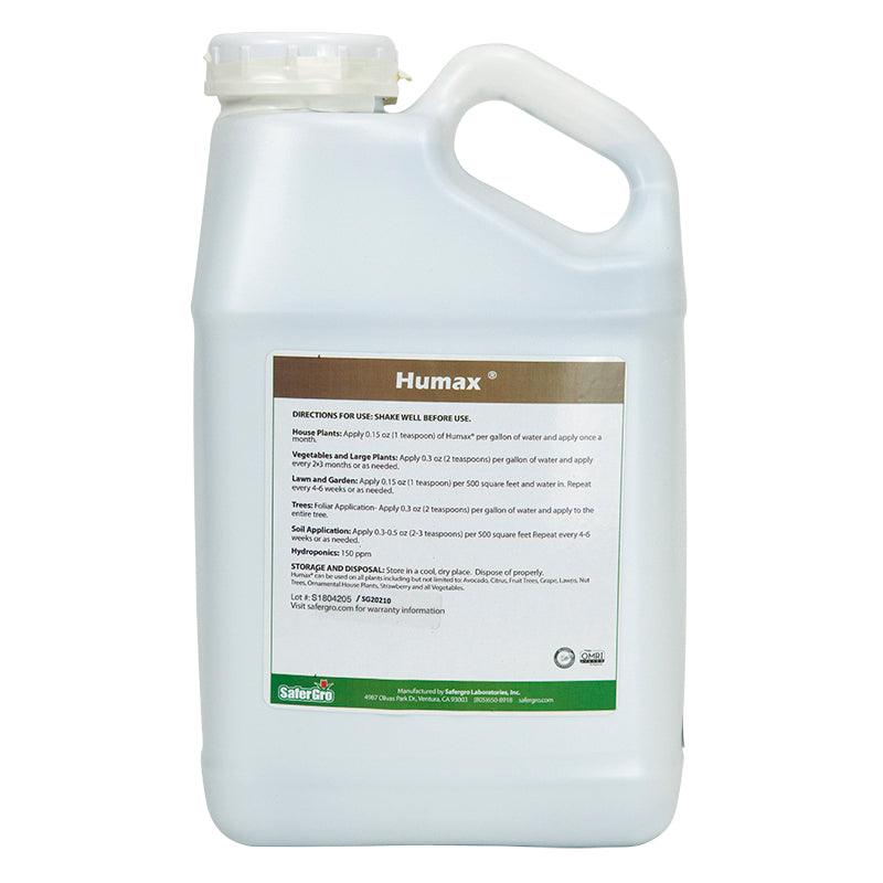 Grow Organic Humax gallon pest control product in a container, used for organic pest management in gardens and outdoor spaces.
