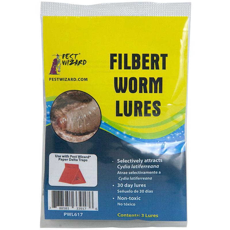 Grow Organic Pest Wizard Filbert Worm Lure 3-pack for pest control, featuring natural bait to attract pests effectively.