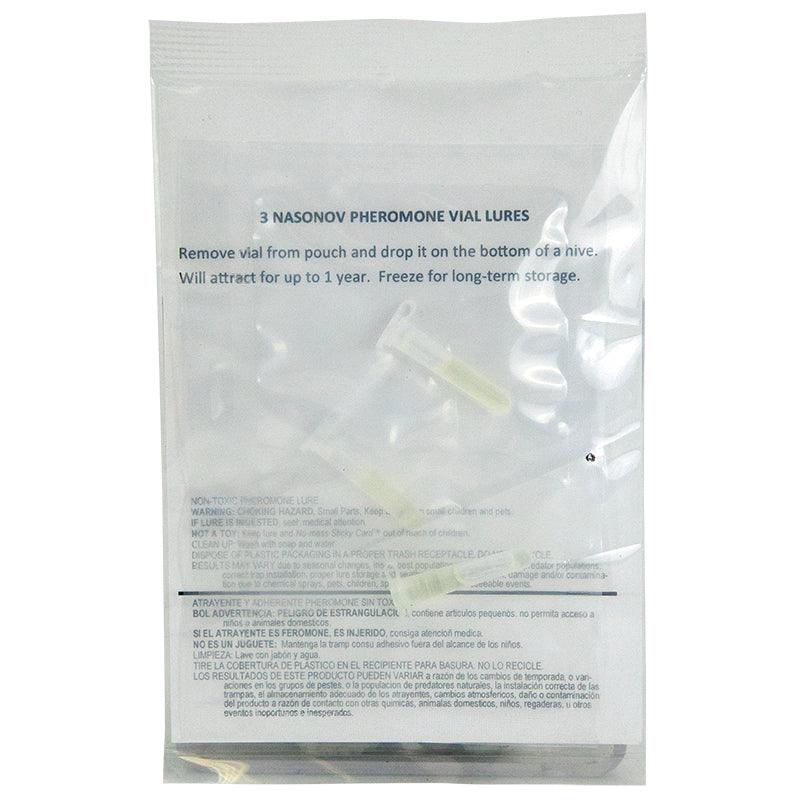 Grow Organic Pest Wizard Honey Hive Helper Lure 3-Pack for pest control, featuring yellow and brown traps with honey scent.