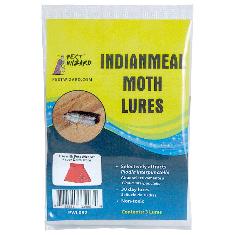 Grow Organic Pest Wizard Indian Meal Moth Lure 3-pack for effective pest control, showing the lure packets in the image.