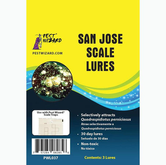 Grow Organic Pest Wizard San Jose Scale Lure 3-pack for effective pest control on trees and plants.